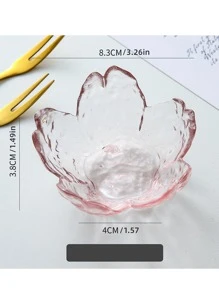 4pcs Glass Dipping Sauce Dishes, Condiment Plates, Mustard Dishes, Hotpot Dipping Bowls - Random Color And Pattern (4pcs Fully Transparent Pink Size)Christmas Gift