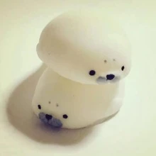 Seal Shaped Squishy Stress Relief Toy - White - View 3