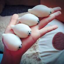 Seal Shaped Squishy Stress Relief Toy - White - View 7