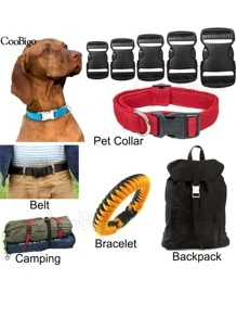 2 Sets Of Buckle Combination Set 2cm-5cm Pet Collar Buckle Four-piece Adjustable Webbing Buckle Bag Accessory - Black - View 8