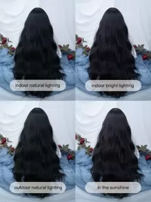 alicegarden 1 Synthetic Heat-Resistant ,Wavy Wigs Black Wig , Curly Bangs ,32 Inches Long, Fully Machine Woven Daily Natural Realistic Wig (Excluding Accessories) - màu đen - Xem 7