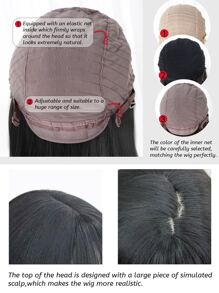 alicegarden 1 Synthetic Heat-Resistant ,Wavy Wigs Black Wig , Curly Bangs ,32 Inches Long, Fully Machine Woven Daily Natural Realistic Wig (Excluding Accessories) - màu đen - Xem 9