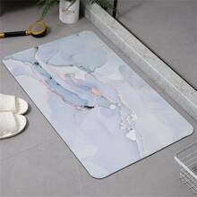 1片白色大理石浴室地毯,吸水,安全防滑橡膠浴室墊,彈性防疲勞耐磨地墊,適用於浴缸前的淋浴間、客廳、臥室、廚房、室內門裝飾 - 米色 - 查看 3