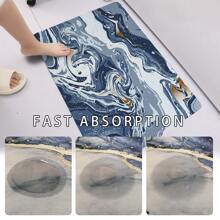 1片白色大理石浴室地毯,吸水,安全防滑橡膠浴室墊,彈性防疲勞耐磨地墊,適用於浴缸前的淋浴間、客廳、臥室、廚房、室內門裝飾 - 米色 - 查看 6