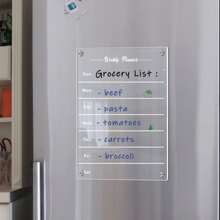 1 Miếng Acrylic Nam châm tủ lạnh Với 6 Bảng trắng Điểm đánh dấu , 3D Từ tính Acrylic trong suốt Kế hoạch hàng tuần Bảng tin , Có thể xóa Từ tính Nhãn dán tủ lạnh - màu trong suốt - Xem 4