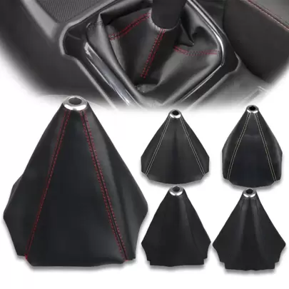 1pc Red Line Manual Shift Gear Dust Cover Suitable For All Cars