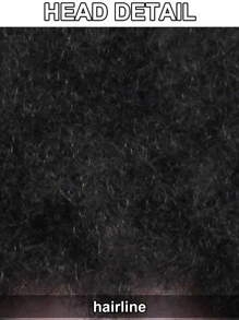 1pc Afro Short Curly Synthetic Wig & 1pc Wig Cap - Black - View 6