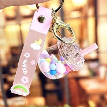 1pc Cute Water Bottle Shaped Bell Decoration Fashionable Cartoon Keychain For Everyday Use - Multicolor - View 4