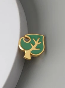 1pc Men's Leaf Shaped Badge Brooch Decoration - Multicolor - View 3
