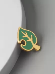 1pc Men's Leaf Shaped Badge Brooch Decoration - Multicolor - View 1