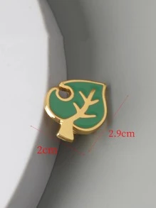 1pc Men's Leaf Shaped Badge Brooch Decoration - Multicolor - View 5
