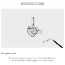 MISEFF 1入組925純銀心形吊墜，適用於女士手鍊、手環和項鍊，DIY精美珠寶禮物