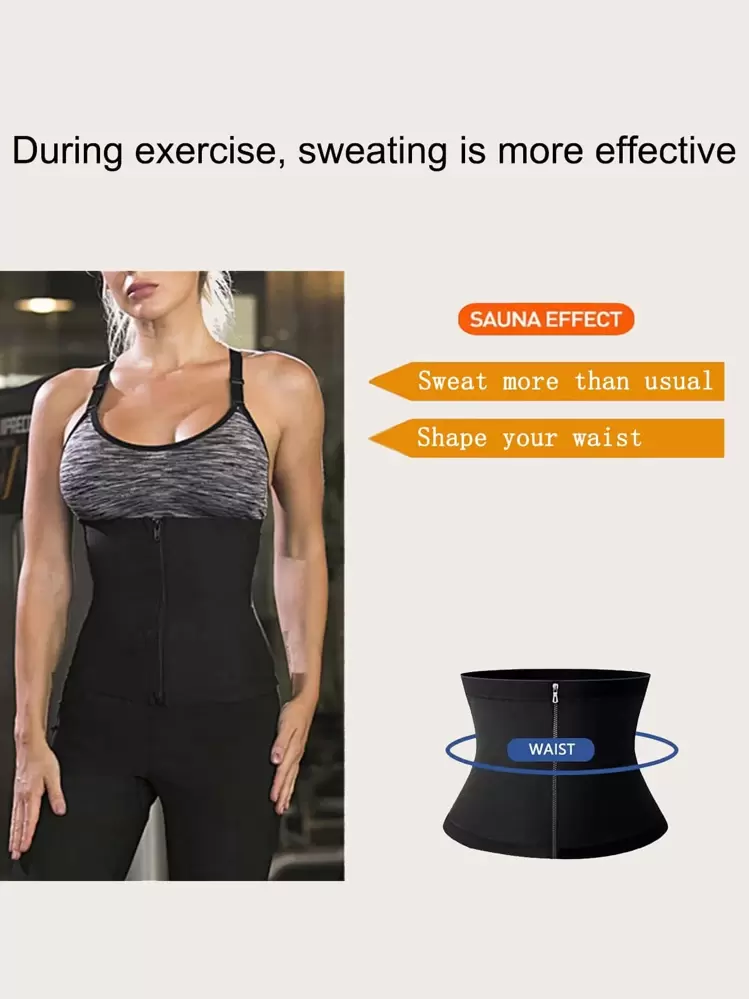 Cinturón entrenador de cintura con cremallera, negro, primavera - Negro - Añade 3