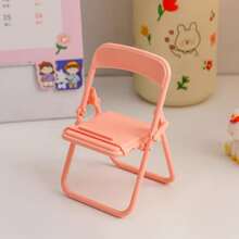 Cute Chair Model Foldable Desktop Decoration Phone Stand Pink - Pink - View 1