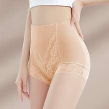 Women's Lace High Waist Tummy Control Panties With Triangle Design And Butt Lifting Function