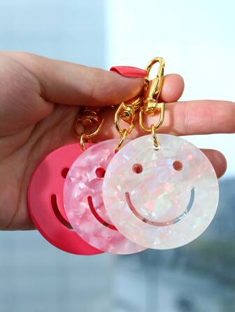 3 Pieces Trio Acrylic Face Keychain, Keytags For Women Accessories Souvenir Car Accessories Bag Charm School Cute Goth Y2k Christmas Gift Ideas Bag Accessories Lanyards With Id Holder Car Accessories Bag Charms