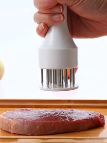 1入肉質軟化器,牛排錘,帶孔肉針,適用於家庭烹飪 - 白色 - 查看 2