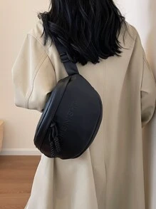 1 szt Modny Jednolity kolor Skóra  Torba na talię , Wszechstronny Ramię & Torba typu Crossbody Zabytkowy Siodło Torba na talię PU Skóra Teksturowane Saszetka nerka  Wszechstronny Moda Torby naramienne