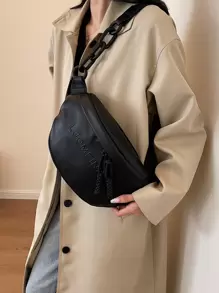 1 szt Modny Jednolity kolor Skóra  Torba na talię , Wszechstronny Ramię & Torba typu Crossbody Zabytkowy Siodło Torba na talię PU Skóra Teksturowane Saszetka nerka  Wszechstronny Moda Torby naramienne
