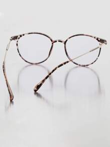 1pc Unisex Round Frame Lightweight Casual Eyeglasses - Multicolor - View 4