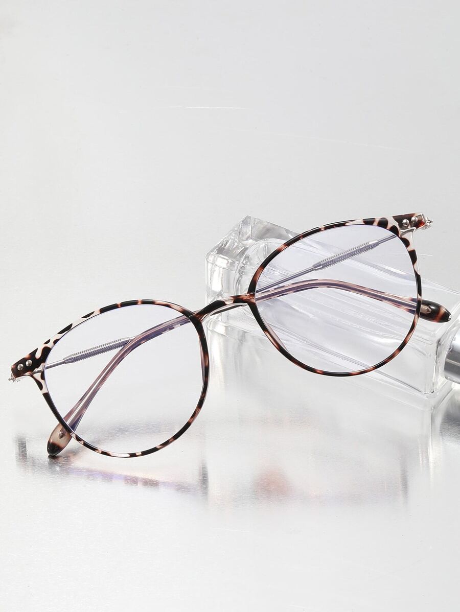1pc Unisex Round Frame Lightweight Casual Eyeglasses - Multicolor - View 1