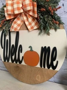 1pc Welcome Sign Pumpkin Shaped Wooden Door Hanger Decoration Craft Best Gifts Birthday Home Decor Halloween Decor Fall Decor Room Decor