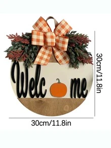 1pc Welcome Sign Pumpkin Shaped Wooden Door Hanger Decoration Craft Best Gifts Birthday Home Decor Halloween Decor Fall Decor Room Decor