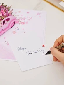 1pc Flower Car Greeting Card ,Anniversary Gift Card ,Valentine's day ,Gift For Her,Sweet Card For Girlfriend Greeting Card ,Anniversary Gift Card ,Valentine's day ,Gift For Her,Birthday gift For Kids,Mother's Day Gift Greeting Card - Multicolor - View 5