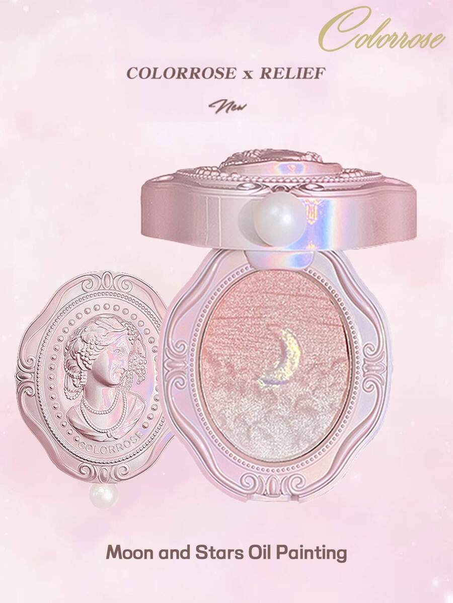 COLORROSE 自然光泽腮红粉，珠光哑光腮红，轻盈柔滑，高显色度，易于晕染，带镜子，轮廓高光腮红盘，眼影盘，面部彩妆