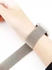 1条男女通用米兰尼斯不锈钢磁性网状表带，兼容 S10 46mm 42mm 44mm 40mm 45mm 41mm 38mm Ultra 2 49mm，奢华金属表带，适用于Series 11 10 9 8 7 SE 6 5 4 3，女士精美礼物