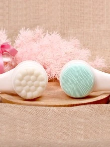 1 cái 2 trong1 Silicone Hai bên Bàn chải làm sạch da mặt & 1 Miếng Trang trí Bow Băng đô tắm Mềm mại Dễ thương Dây buộc tóc trong bồn tắm Đối với Phòng tắm Và Trang điểm - Nhiều màu - Xem 5