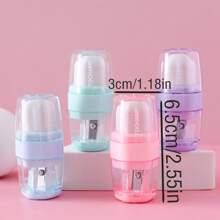 1個隨機創意雙功能削鉛筆器和橡皮筆擦,學生文具獎品禮物