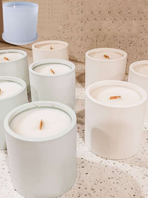 1pc 250ml Capacity Candle Cup Cement Mold, Terrazzo Pencil Holder Silicone Mold, Concrete Circular Flower Pot Mold