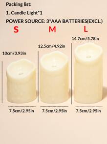 1pc Cream-colored Tear Shape Non-flame Led Candle & Swinging Led Candle - Yellow - View 7