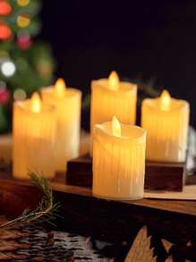 1pc Cream-colored Tear Shape Non-flame Led Candle & Swinging Led Candle - Yellow - View 4