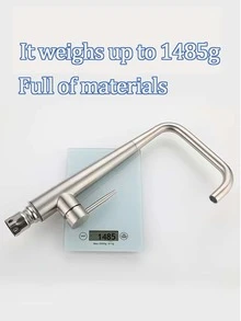 Kitchen Stainless Steel Faucet For Washing Vegetables Or Dishes, With Rotatable Cold And Hot Water Spout For Sink Basin - Grey - View 6