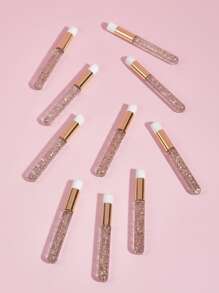 10pcs Eyelash Cleansing Brush, Glitter Handle Solid Color Cleaning Brush For Lashes, Nose And Pores Deep Cleaning Brush Suitable For Facial Cleansing Peel Off Blackhead Brush Remover Tool,Skincare,Room Decor,Home Decor,Bedroom Decor,Bathroom,Christmas Gifts,Bathroom Decor,Travel,Travel Stuff,Wedding,Christmas Party,Mom Gifts,Home,Room,House Decor,Christmas Gift,Gifts For Mom,Birthday,Pink Room Decor,Living Room Decor,Bedroom,Gifts For Men,Dad Gifts,Mushroom,New Years,Mom,Accessories,Gifts For Dad,Friends,Funny Gift - Silver - View 2