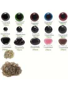 560入組塑膠安全眼睛和在各種各樣尺寸適用於手工製作,勾織玩具和毛絨動物 - 彩色 - 查看 5