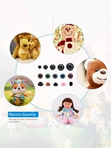 560入組塑膠安全眼睛和在各種各樣尺寸適用於手工製作,勾織玩具和毛絨動物 - 彩色 - 查看 2