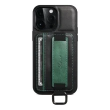 Suteni Custodia per telefono porta carte con cinturino da polso in PU compatibile con dispositivi Apple/samsung/google/huawei/oneplus/xiaomi/Xperia - nero - Visualizzare 6
