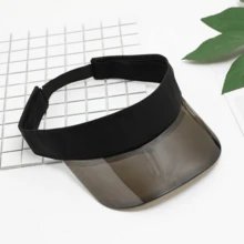 棒球帽透明果冻色遮阳帽，具有防紫外线功能，复古风格 - 黑色 - 查看 2