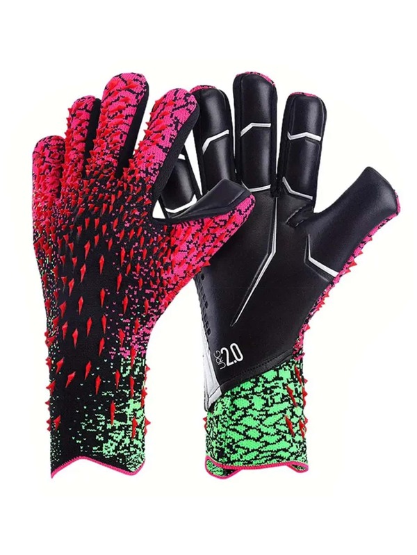 ATLANDER 1 Pair Latex Football Goalkeeper Gloves Adults Youth Thickened Football Comfortable Breathable Durable Anti-Slip Professional Protection Match Training Goalkeeper Soccer Outdoor Sports Men Women Goalkeeper Goalie Gloves Green Red