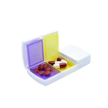 1 Pieza Caja De Almacenamiento De Pastillas, Caja De Pastillas Con Función De Corte, Caja De Pastillas De Almacenamiento Independiente Con Mini Transporte - Blanco - Ver 5