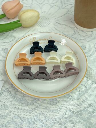 10pcs Women's Small Size Hair Clips In Multiple Colors For Fashionable And Elegant Daily Hairstyling Claw Clips Hair Slide Hair Barrettes