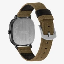 SYNOKE Coffee Color Vintage Casual Men's Quartz Wristwatch With Leather Strap