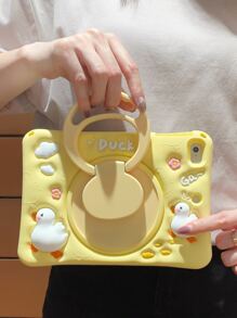 sosofi With Phone Charm Holder 1pc Cartoon Duck Pattern Pad Case Compatible With Samsung HUAWEI Honor