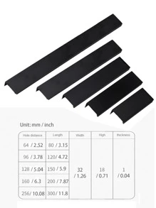 2 Miếng Ẩn giấu Đồ nội thất Tay cầm Mờ Đen Phòng bếp Tủ Kéo , Độ chính xác cao Hợp kim nhôm Phong cách hiện đại Ngón tay Cạnh Kéo Xử lý Đối với Tủ Tủ Và Ngăn kéo - màu đen - Xem 4