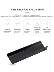 2 Miếng Ẩn giấu Đồ nội thất Tay cầm Mờ Đen Phòng bếp Tủ Kéo , Độ chính xác cao Hợp kim nhôm Phong cách hiện đại Ngón tay Cạnh Kéo Xử lý Đối với Tủ Tủ Và Ngăn kéo - màu đen - Xem 6