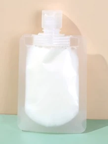 1 Pieza 100ml Bolsa De Cosméticos Líquidos De Viaje Para Artículos De Tocador, Gel De Ducha, Lavado De Cara, Bolsa De Embalaje De Loción - transparente - Ver 1