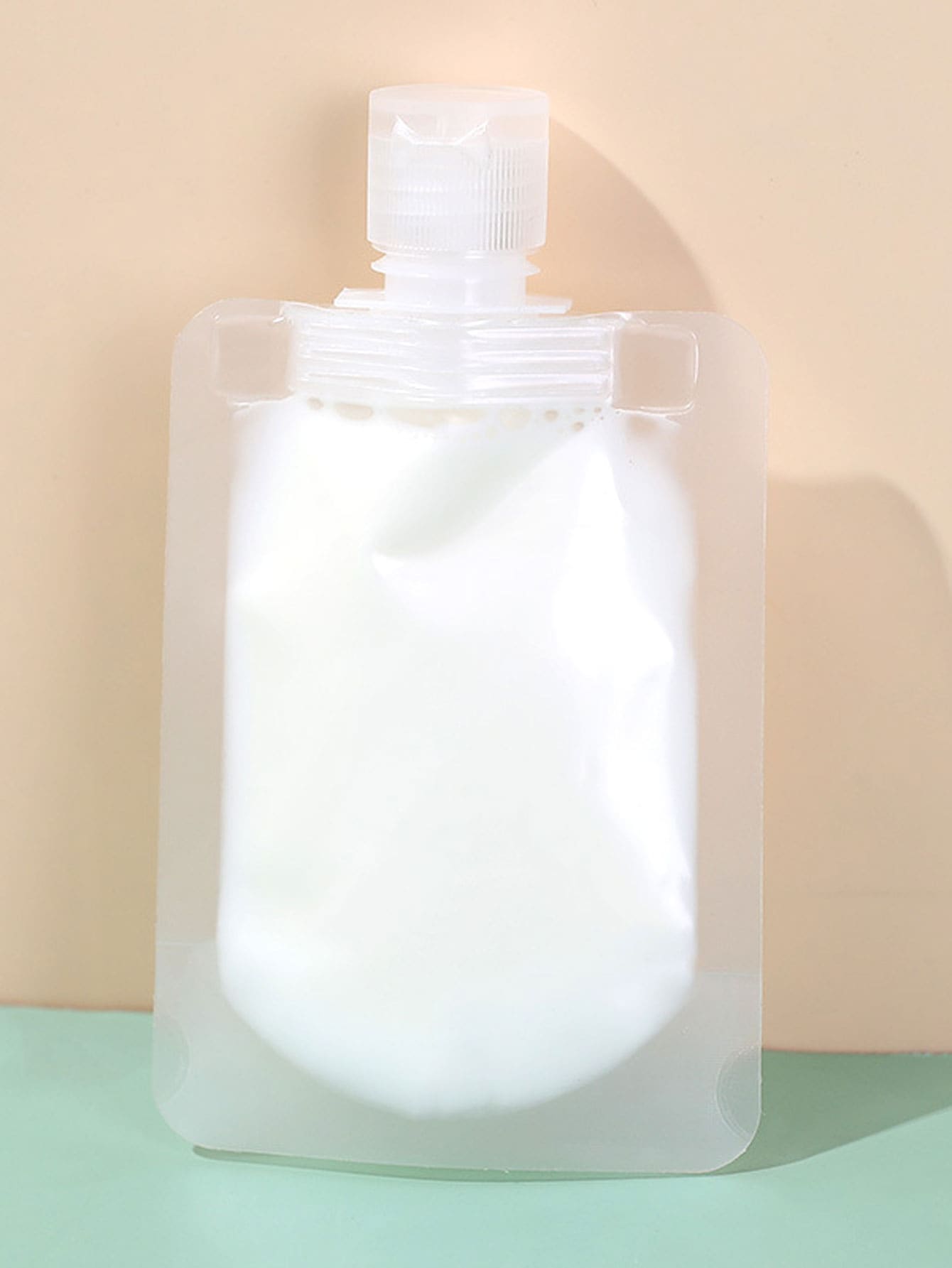 1 Pieza 100ml Bolsa De Cosméticos Líquidos De Viaje Para Artículos De Tocador, Gel De Ducha, Lavado De Cara, Bolsa De Embalaje De Loción - transparente - Ver 1